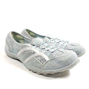 Skechers Womens Size 10 Breathe Easy Faithful Gray Slip-On Shoes
